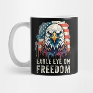 Patriotic Eagle Eye On Freedom Red White And Blue Design Mug